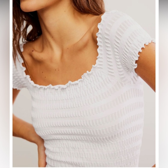 Free People Off-Shoulder Ribbed Top - Picture 2 of 7